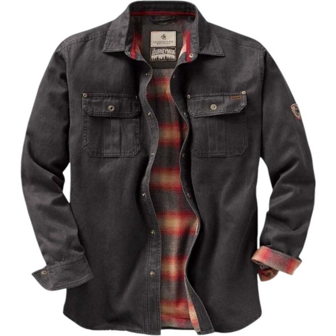 Legendary Whitetails Men's Size XL Gray Journeyman Flannel Lined Shirt Jacket