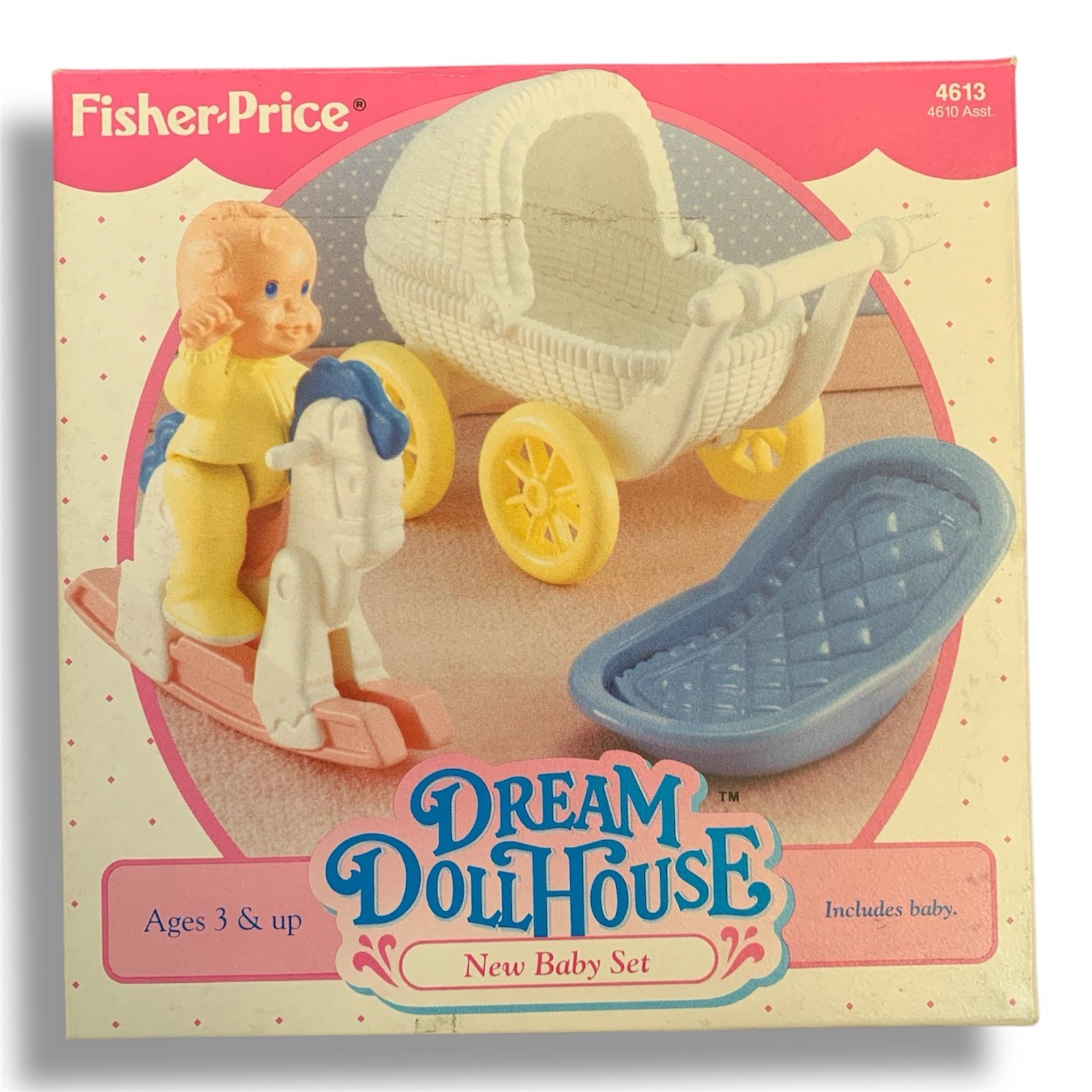 1993 Fisher Price New Baby Dream Dollhouse Set New in Box