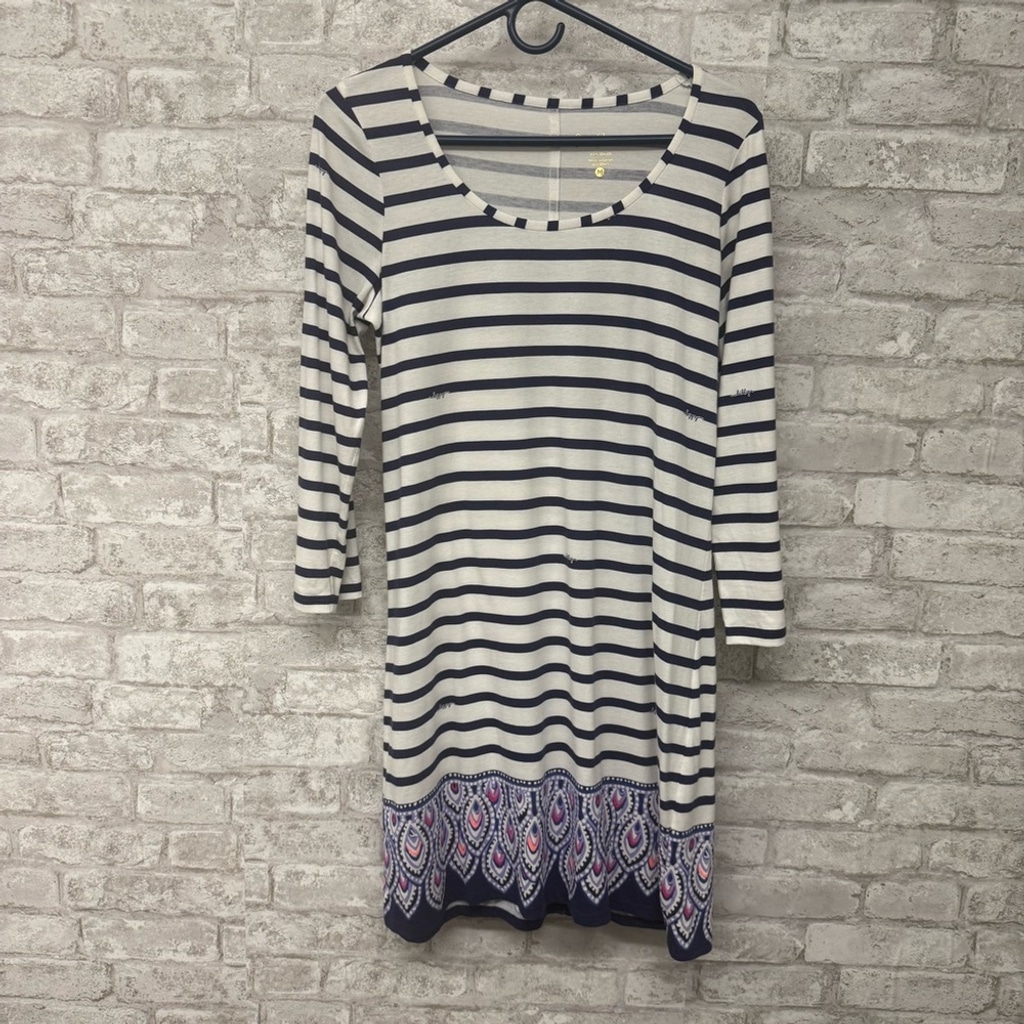 Lilly Pulitzer Long Sleeve Striped Dress Women’s Medium Cotton