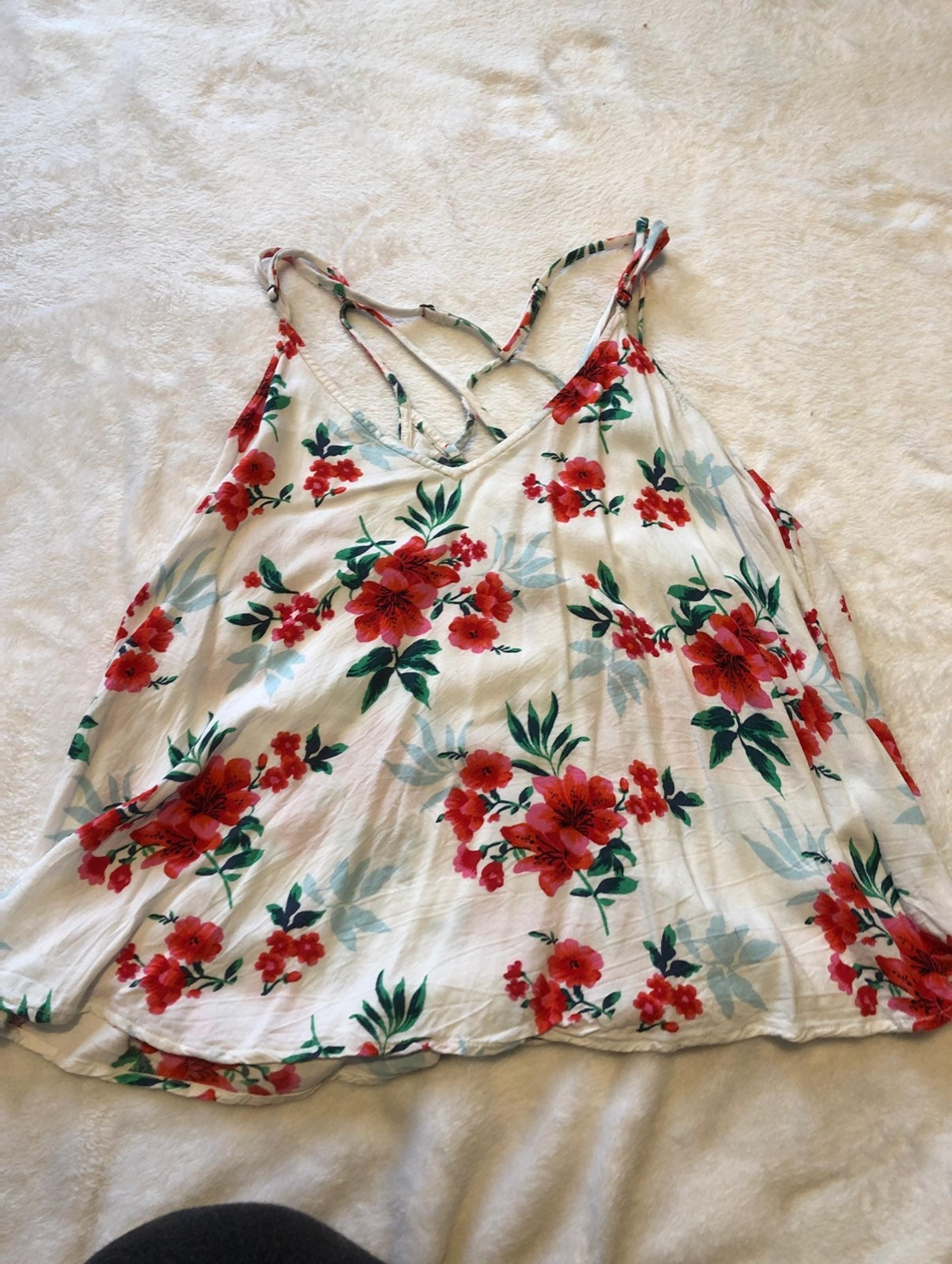 white floral tank top
