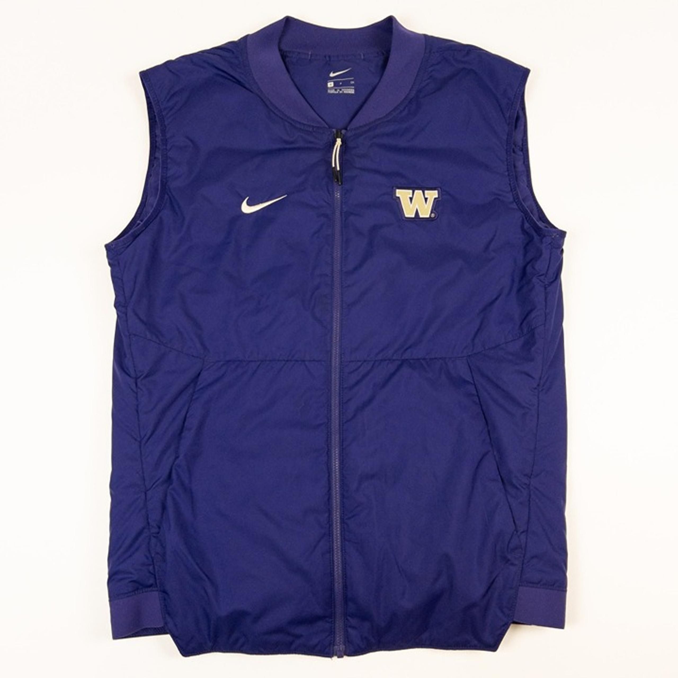 Washington Huskies Nike Vest Men's Small Purple Full Zip Sleeveless