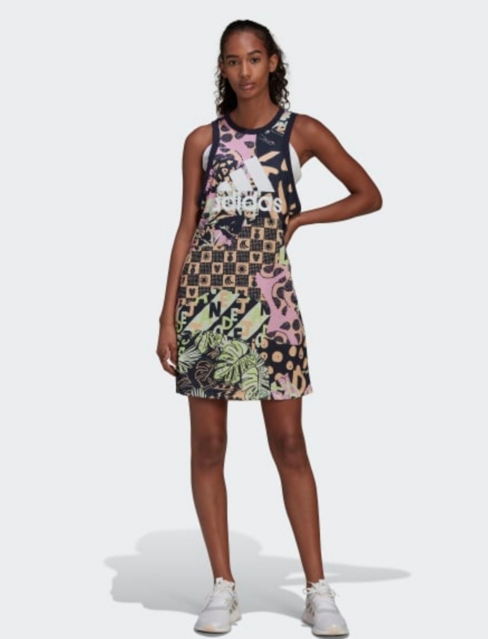 Farm Rio x Adidas Cotton Print Tank Dress