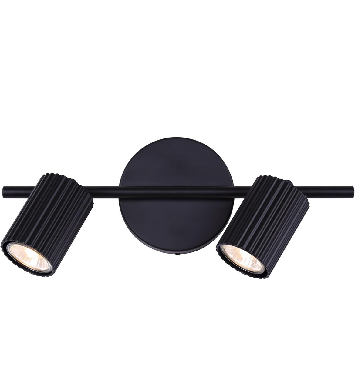 Canarm REXTON 2-Light Ceiling/Wall Track Light – Matte Black, Adjustable Modern