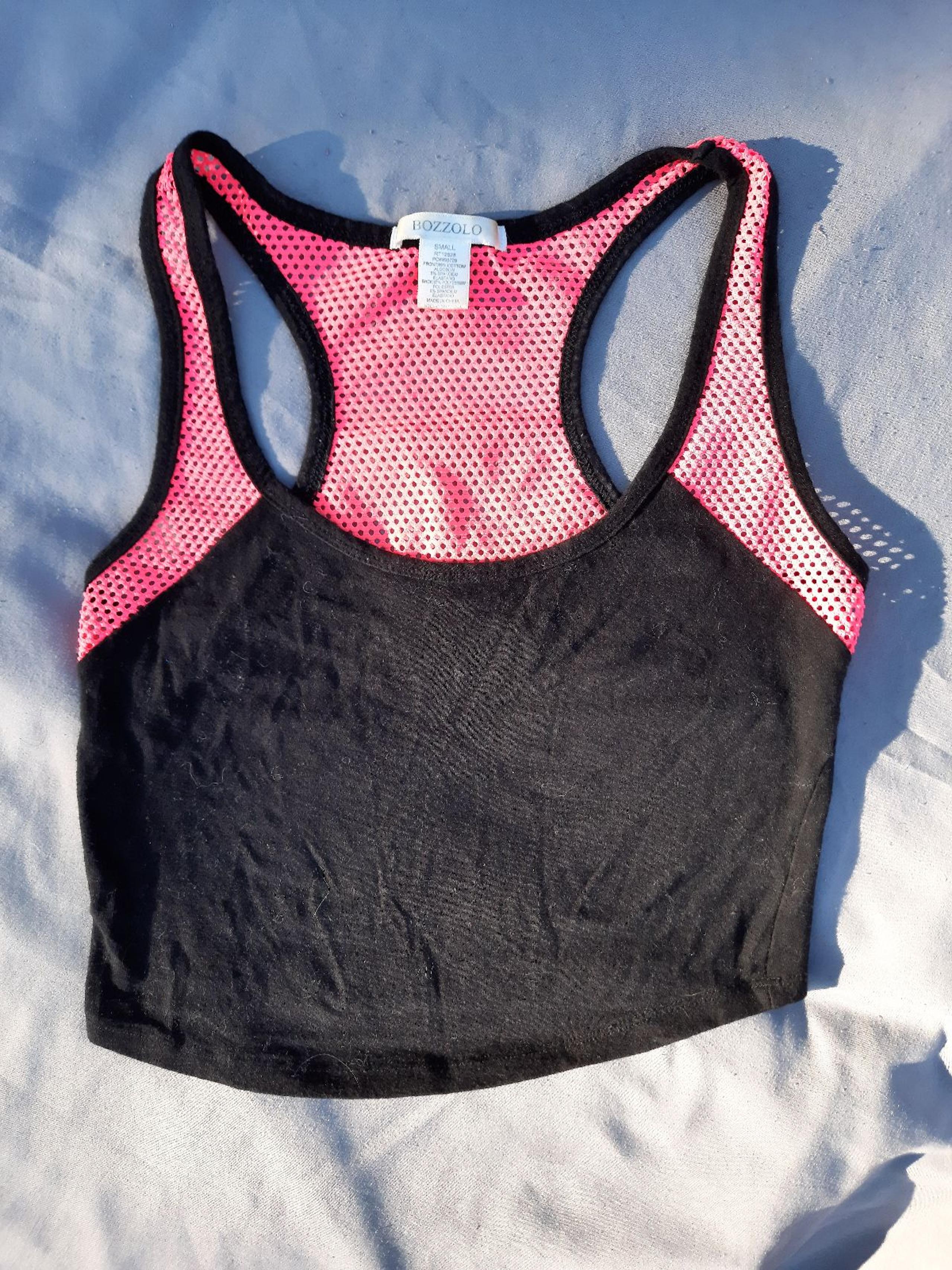 Neon pink workout crop top