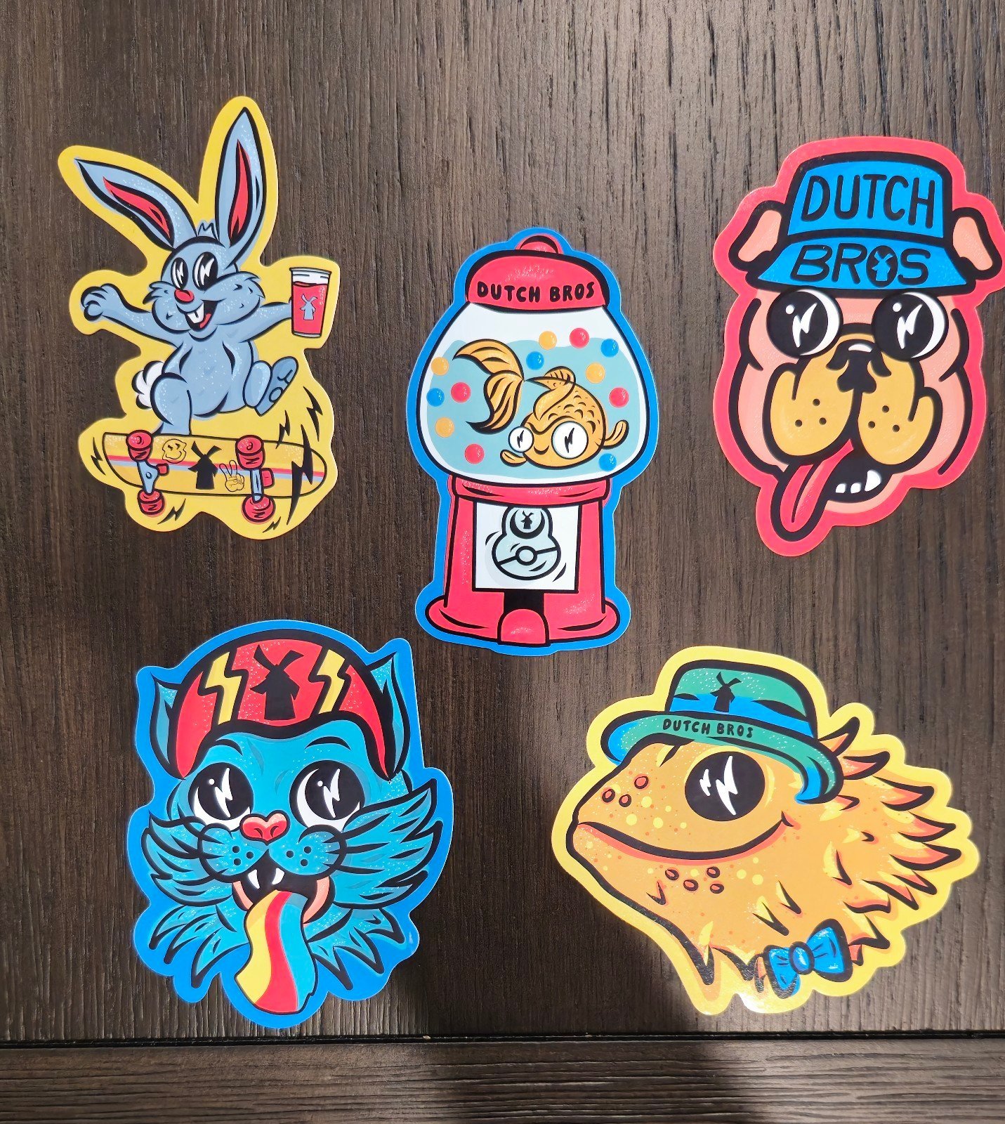 Stickers Dutch bro set fish gumball  rabbit iguana bulldog cat ●temporarily out●