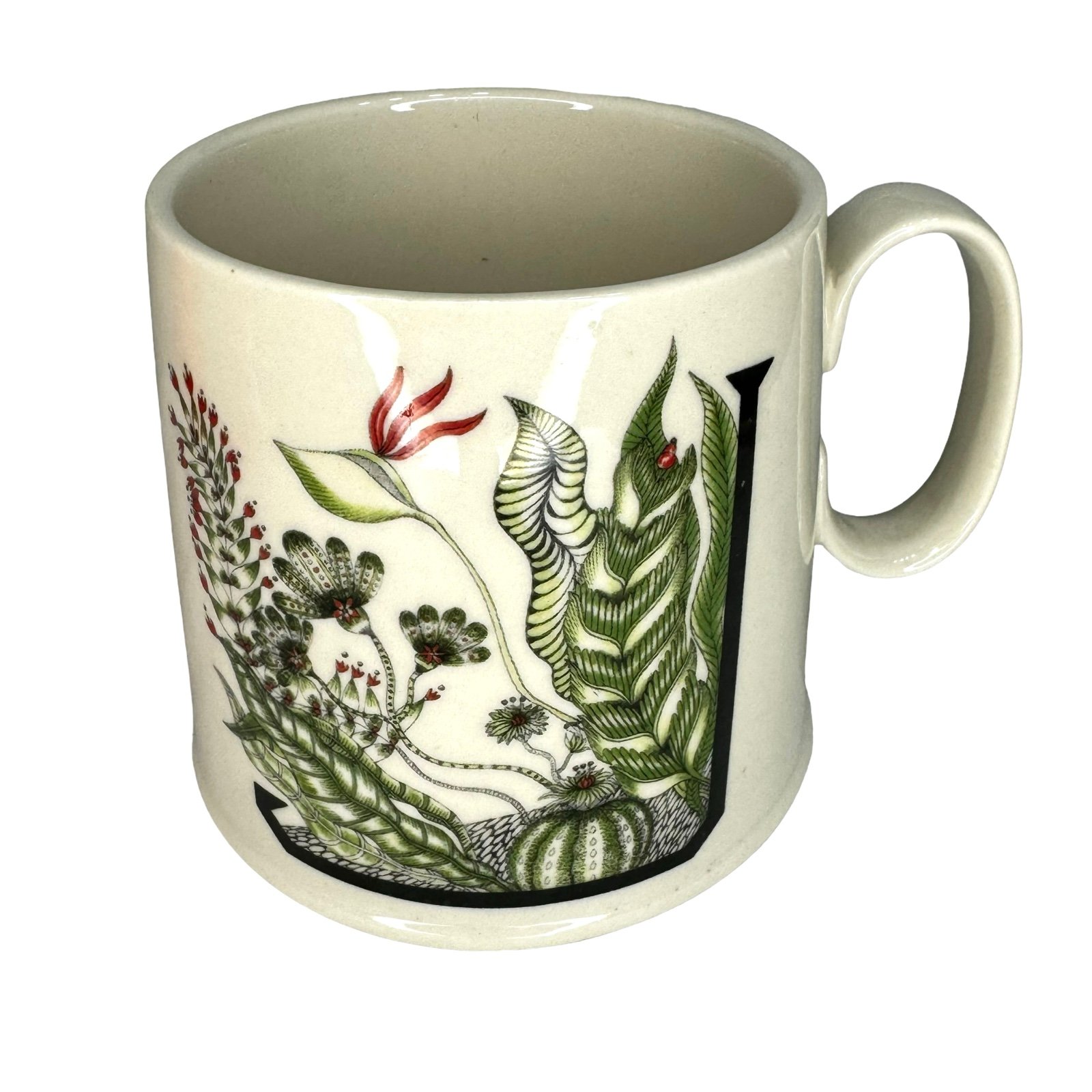 Florence Balducci for Anthropologie Initial Monogram J Jungle Mug Floral RARE