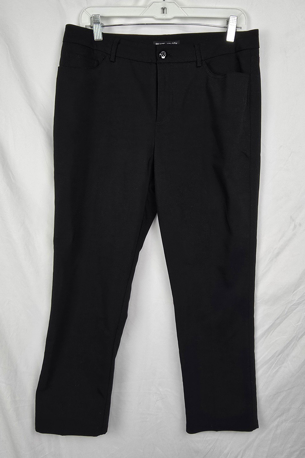 Peace Of Cloth Aria Pant Premier Stretch Black Minimalist Ankle Pants sz 8