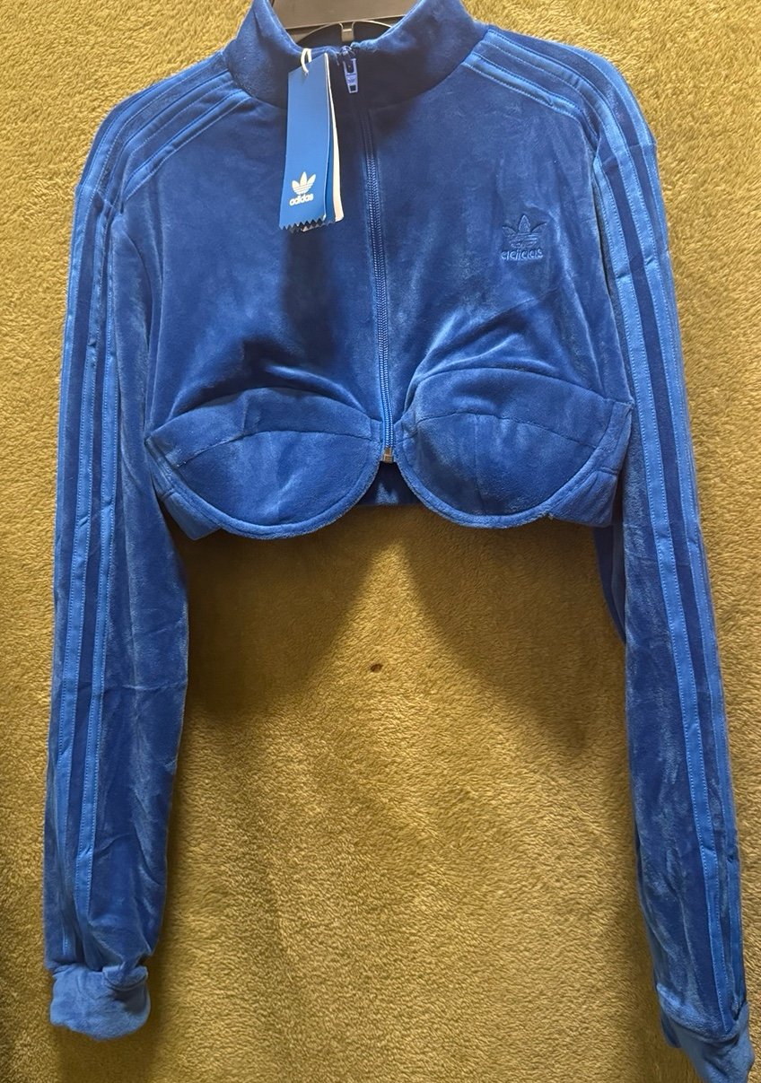 Adidas Women’s JEREMY SCOTT VELOUR BRA TRACK TOP 150 Size XL H50965