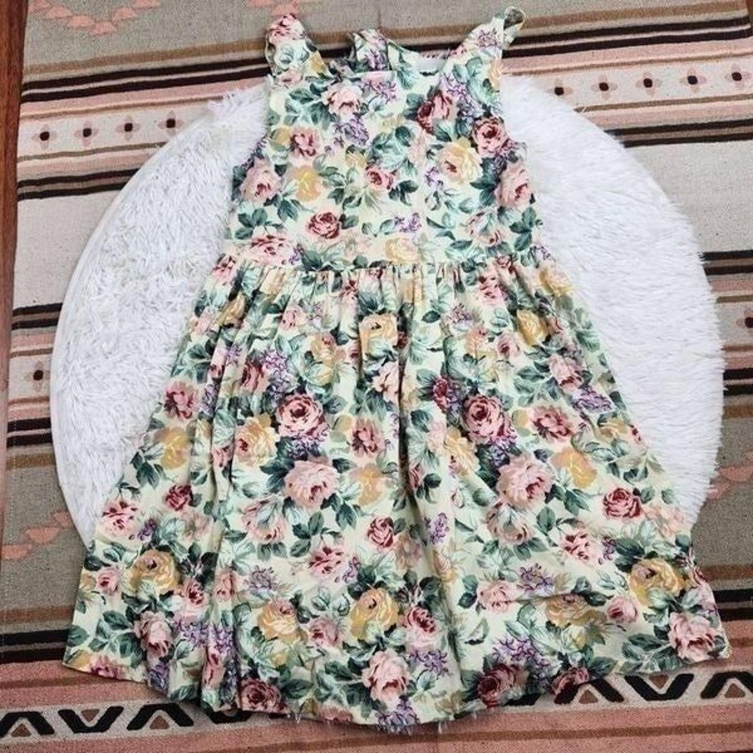 Vintage 90's Floral Dress Girls Size 14 Swat Kids Bow Back Absolutely Gorgeous!!