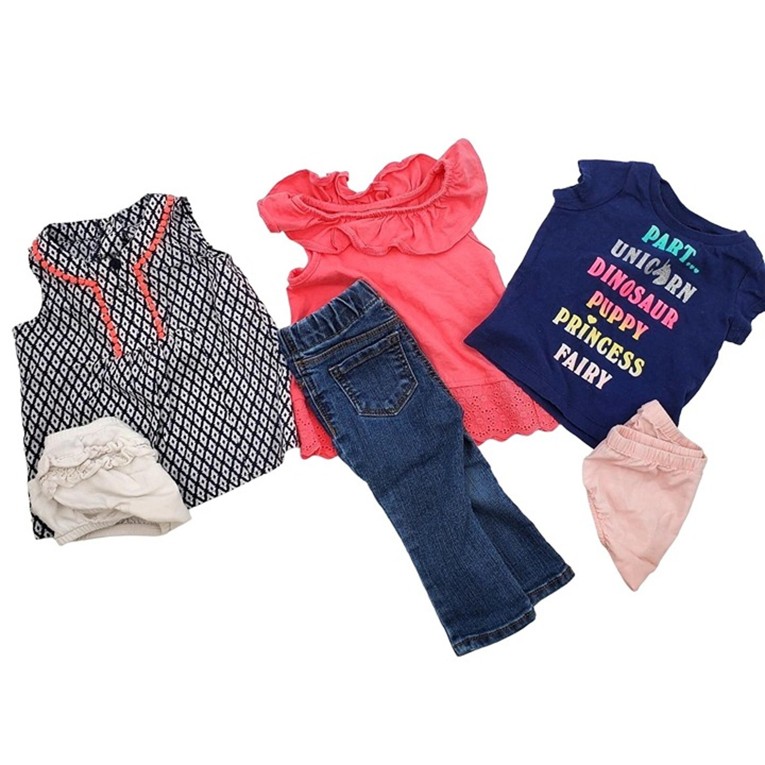 OSHKOSH & CARTER'S Baby Girl 9M Outfit Matching Set Summer Casual Fun Play