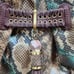 Rafe New York Python Leather Embossed Large Tote Tassel Brown Cream Turquoise