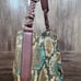 Rafe New York Python Leather Embossed Large Tote Tassel Brown Cream Turquoise