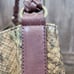 Rafe New York Python Leather Embossed Large Tote Tassel Brown Cream Turquoise