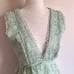 Gianni Bini Light Green Tiered Lace V Neck Midi Dress