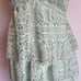 Gianni Bini Light Green Tiered Lace V Neck Midi Dress