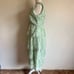 Gianni Bini Light Green Tiered Lace V Neck Midi Dress