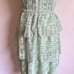 Gianni Bini Light Green Tiered Lace V Neck Midi Dress