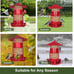 VECELO Bird Feeders for Outdoors Hanging, Large Capacity, 4 Water Cups & 6 Feedi
