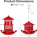 VECELO Bird Feeders for Outdoors Hanging, Large Capacity, 4 Water Cups & 6 Feedi