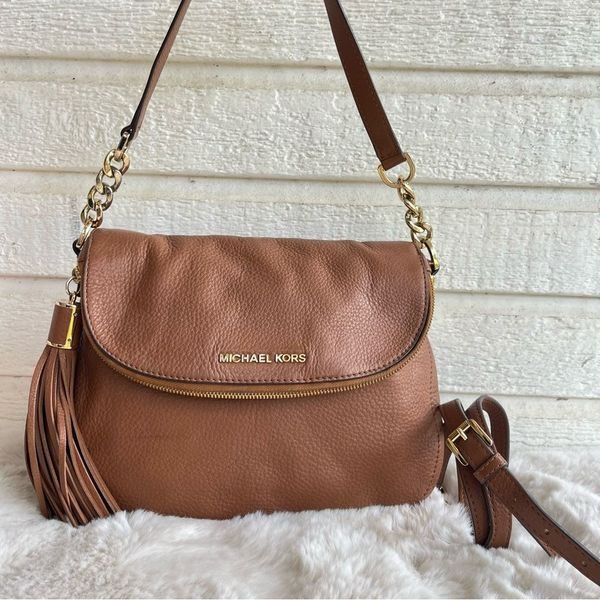 MICHAEL KORS Brown Acorn Hobo Tassel Bag Crossbody Bedford Fulton Selma
