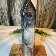 XL Tourmalinated Quartz Crystal, Tower B