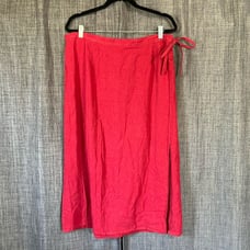 White stag red linen midi skirt with side slit size 18W