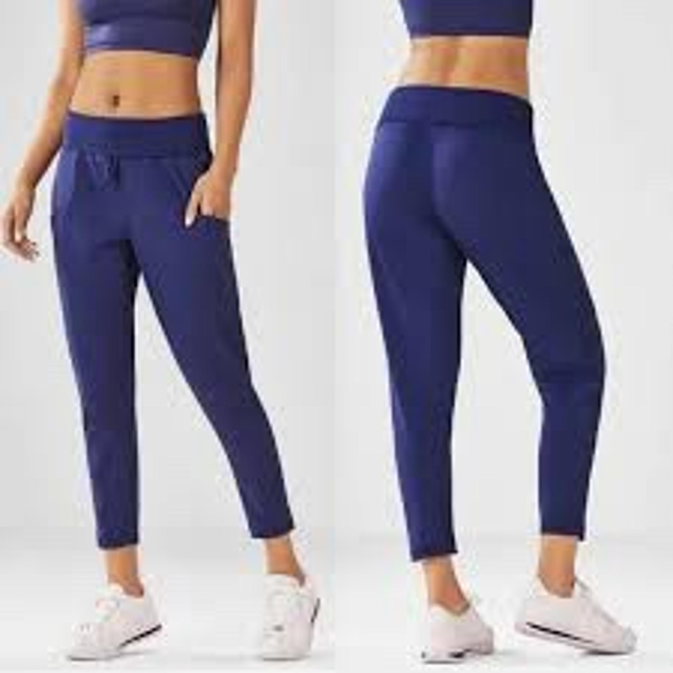Fabletics Maj Pant ll Jogger Navy With Pockets Elastic Waist Women’s Size M