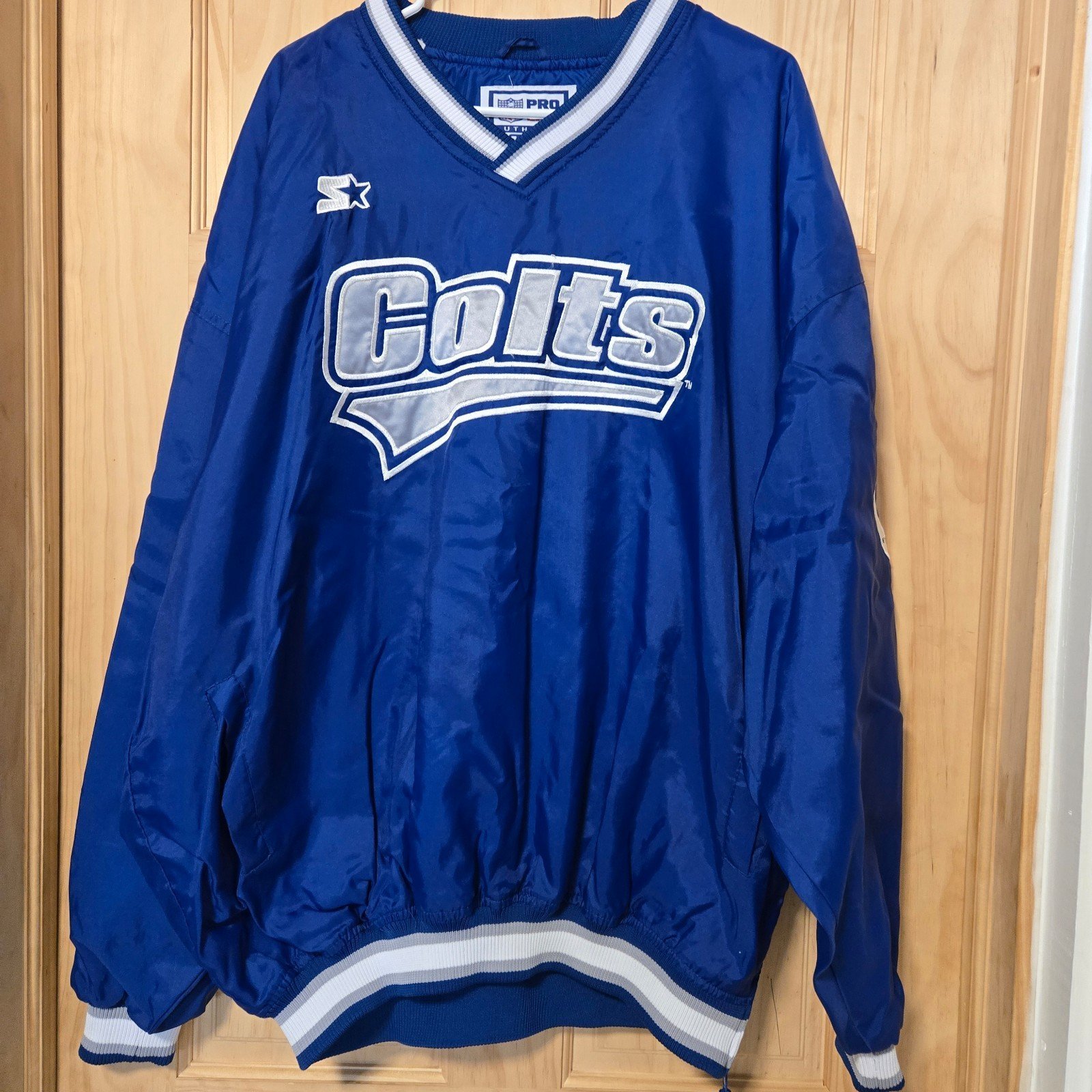 Vintage Indianapolis Colts Starter Blue Zip Up Winter Jacket Coat Adult XXL