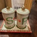 NEW in box Anthropologie Festive Bistro Tile Butter dish & salt/pepper shakers
