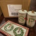 NEW in box Anthropologie Festive Bistro Tile Butter dish & salt/pepper shakers