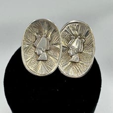Vintage Egyptian Revival Sterling Silver Cuff links