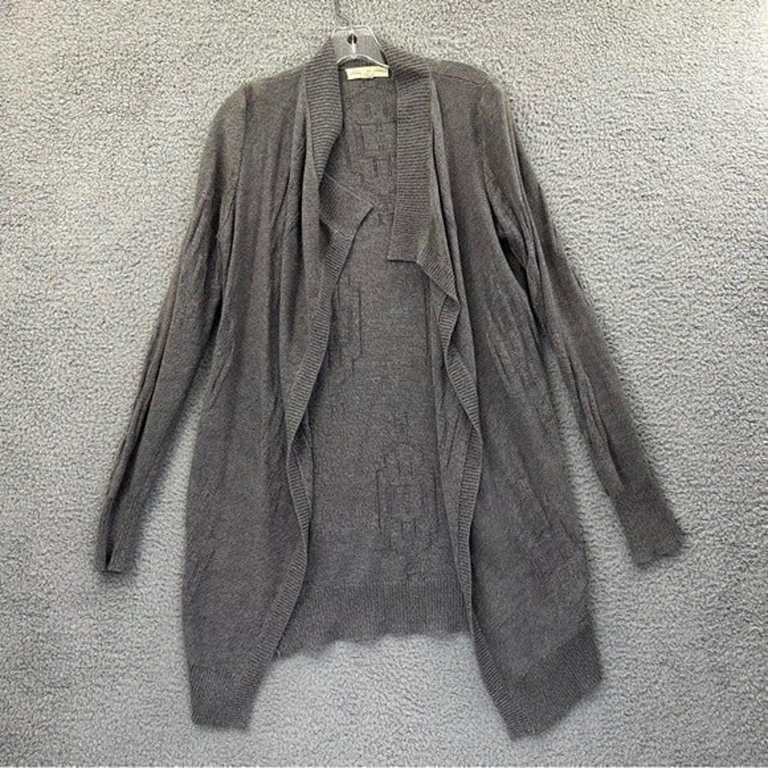 Staring At Stars Long Sleeve Open Front Draped Cardigan Gray Knit Women's Medium