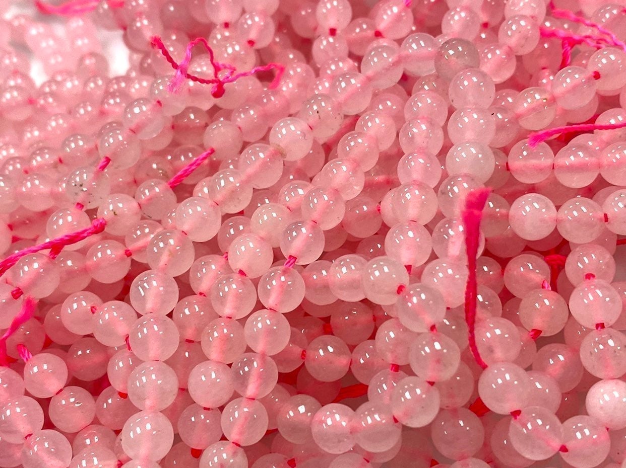 10 Long Strands of Rose Quartz Beads 6mm