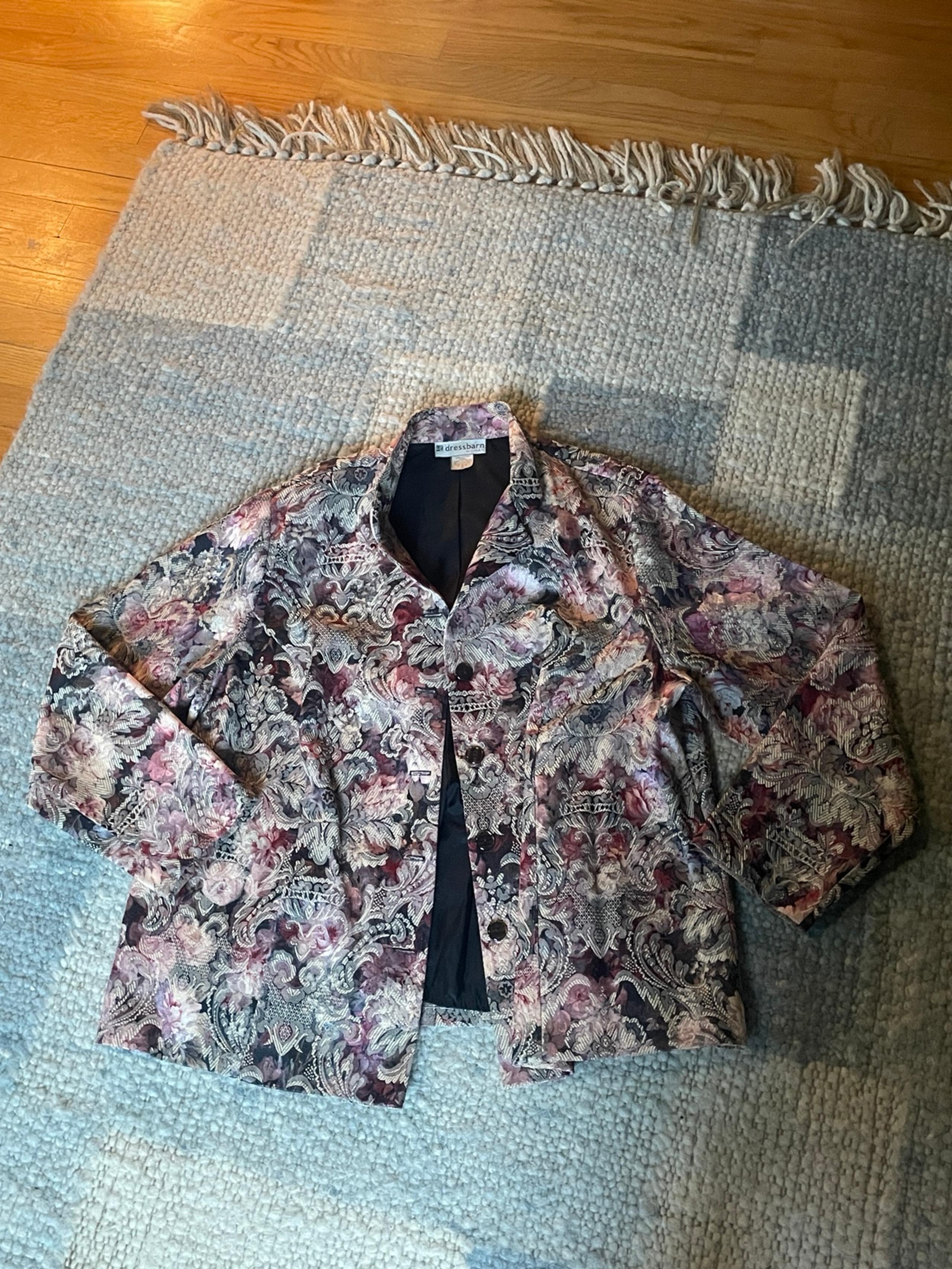 dress barn 2xl floral lace vintage blazer jacket