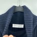 EVERLANE Navy Blue Wool Cashmere Ribbed Mock Neck High Low Tunic Sweater Small