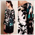 Anthropologie Maeve Shaded Garden green black shift dress size X-small