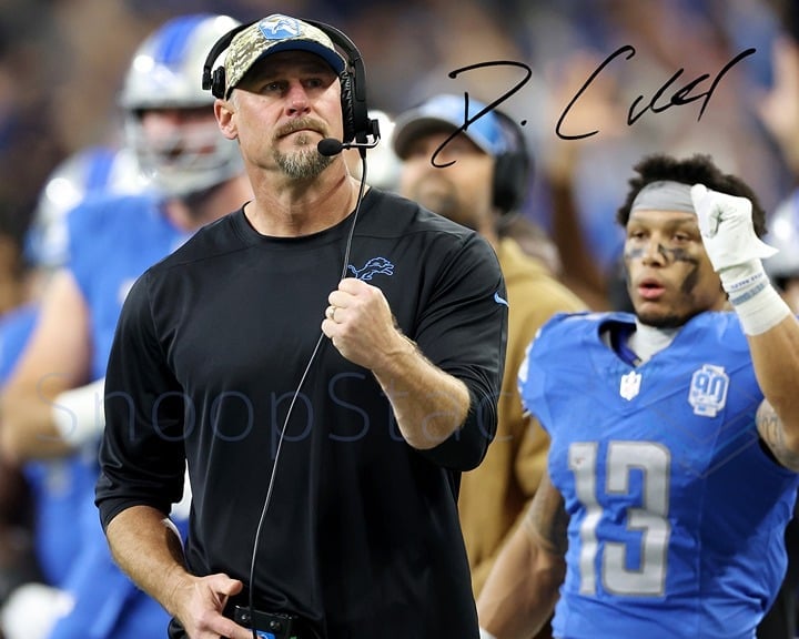 Dan Campbell Signed 16x20 Glossy Autograph RP Photo Poster Coach Detroit Lions 4