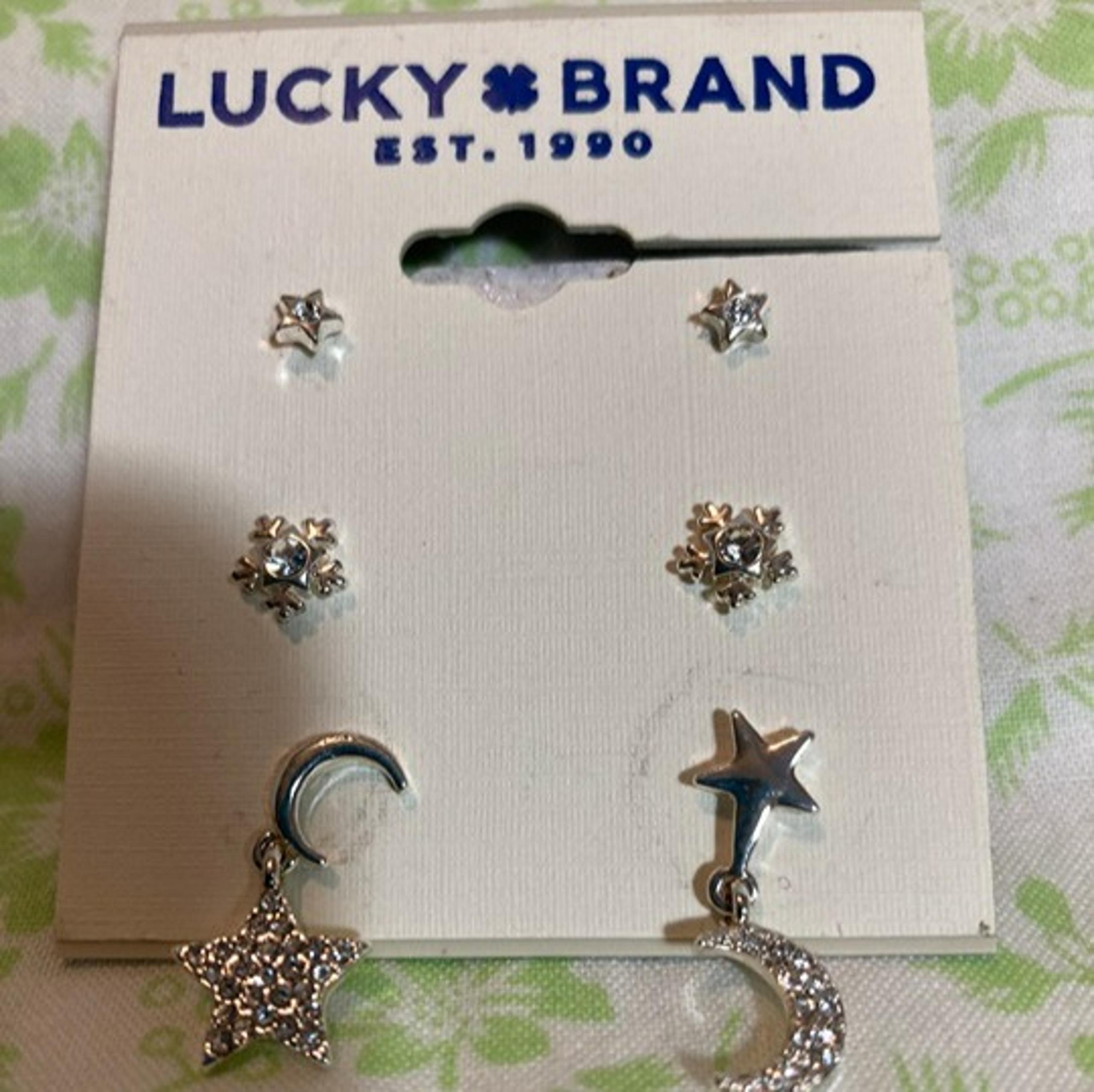 New Lucky Brand Earrings 3 pair Silver tone