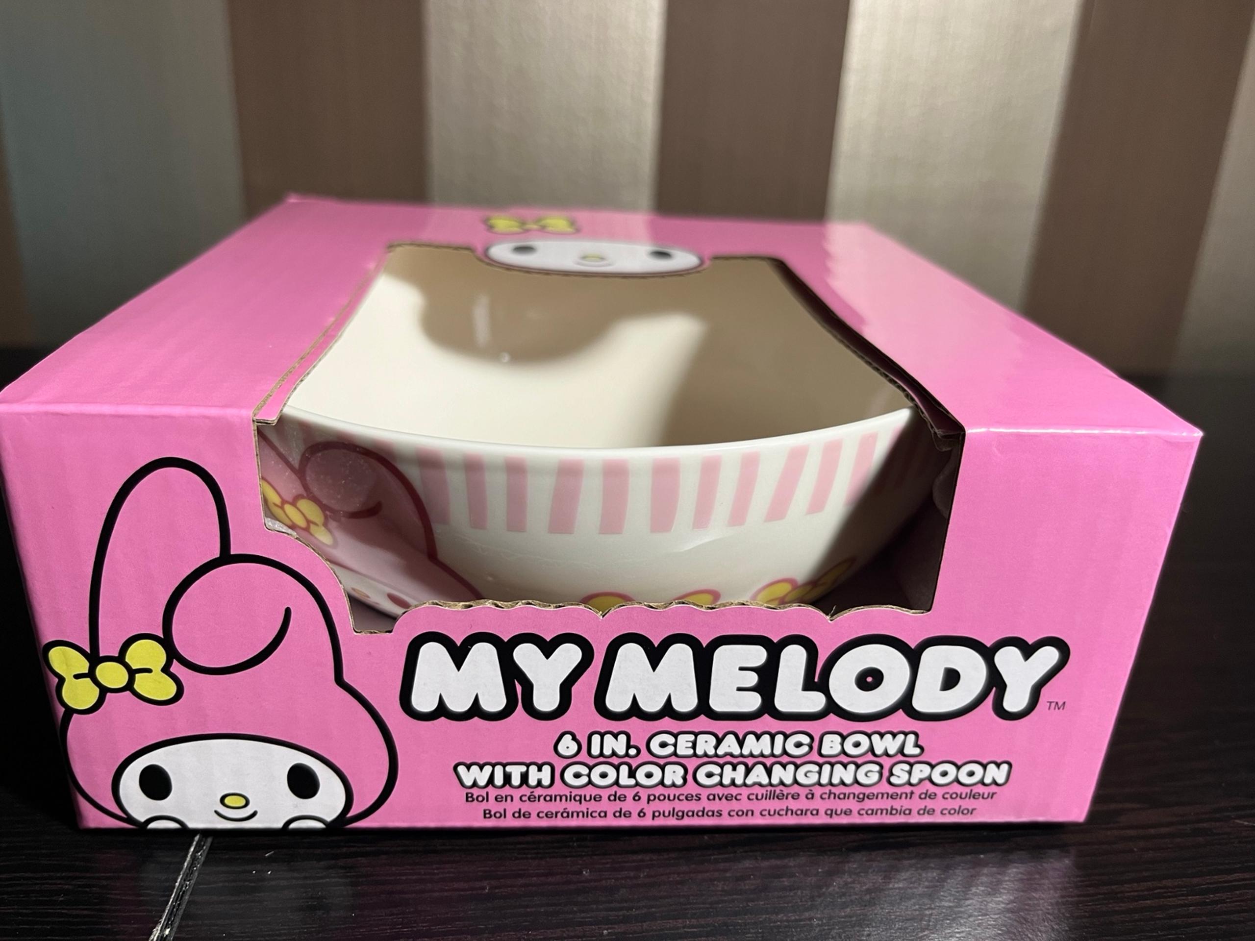 New Sanrio My Melody Cereal Bowl w/ Color Changing Spoons - HT Exclusive