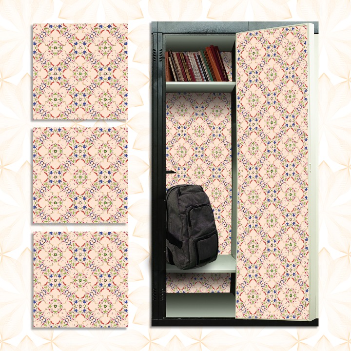 Deluxe School Locker Magnetic Wallpaper - Pack of 12 Sheets - (Geometric vr37)