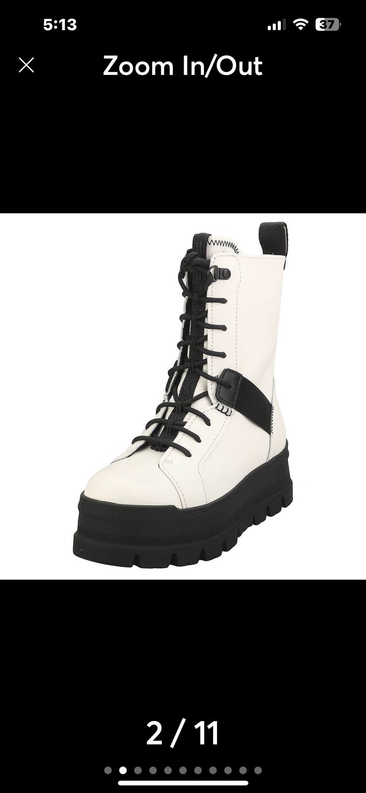 UGG white lace up combat boots size 10