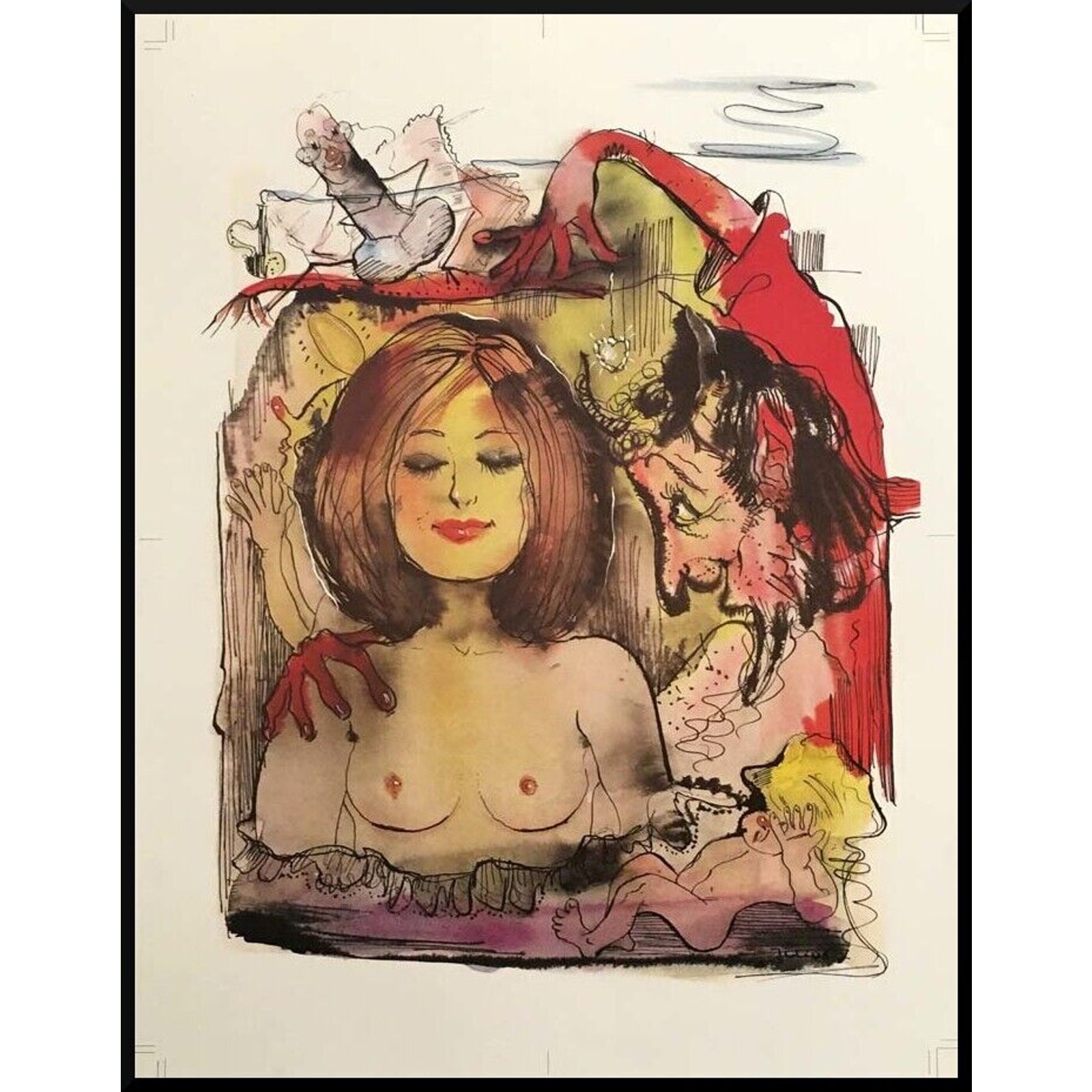 Julian Ritter -Erotic Fantasies-1 Lithograph 15 x 21 -Signed - 562