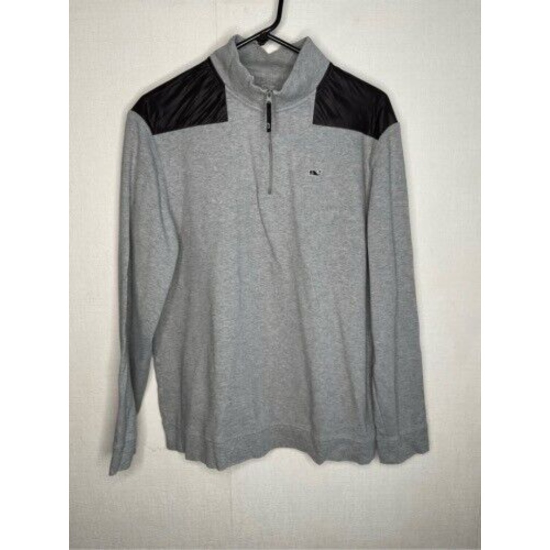 NWOT Vineyard Vines Men Size L Gray 1/4 Zip Performance Golf Sweater