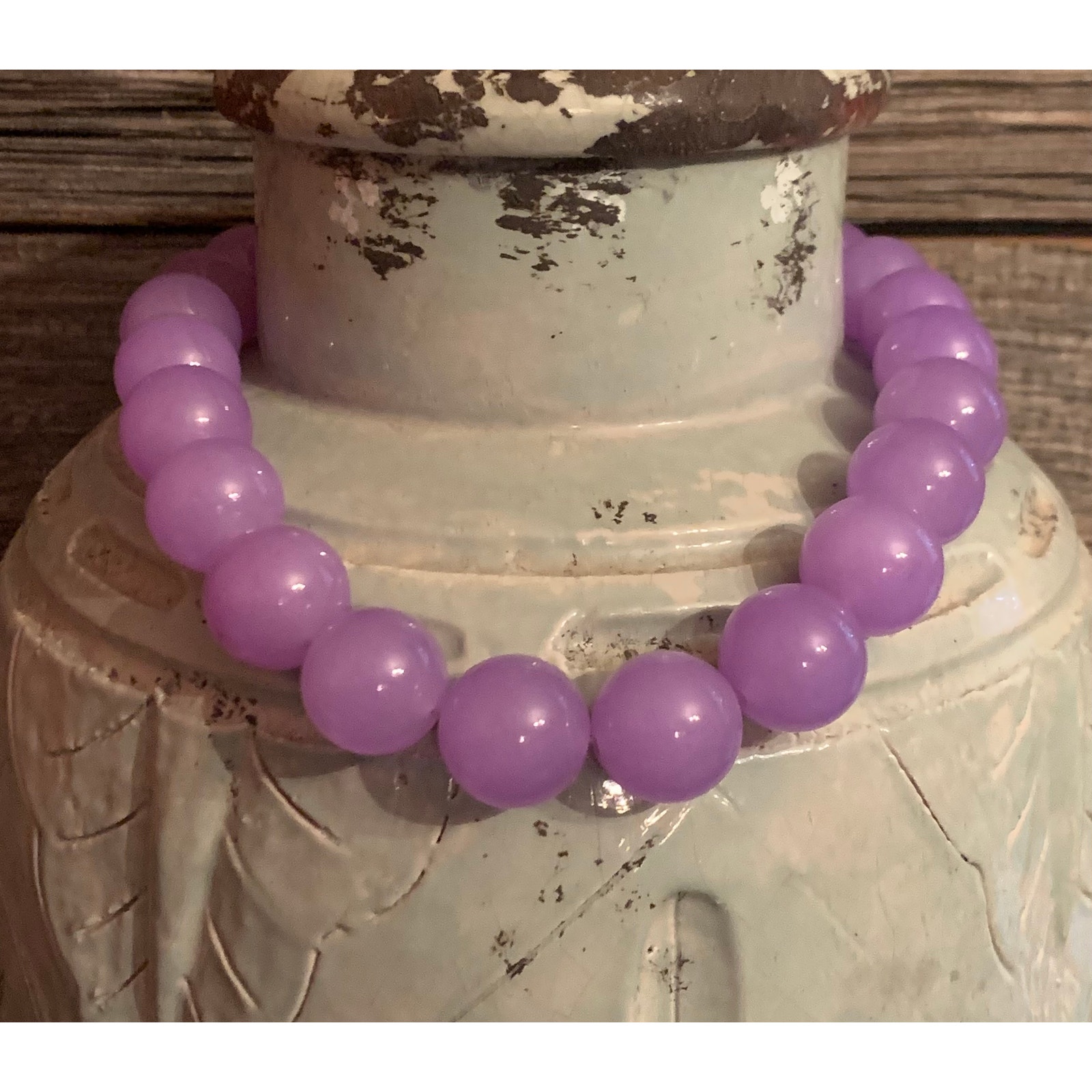 Sterling Silver and Lavender Bead Necklace