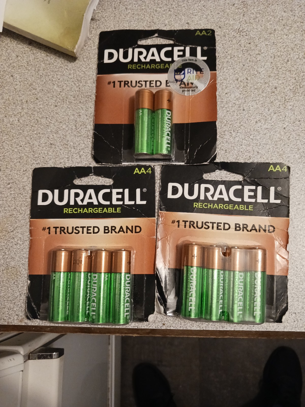 LOT OF TWO DURACELL RECHARGEABLE AA4 & ONE RECHARGEABLE AA2 BATTERIES LOT OF TWO DURACELL RECHARGEABLE AA4 & ONE RECHARGEABLE AA2 BATTERIES