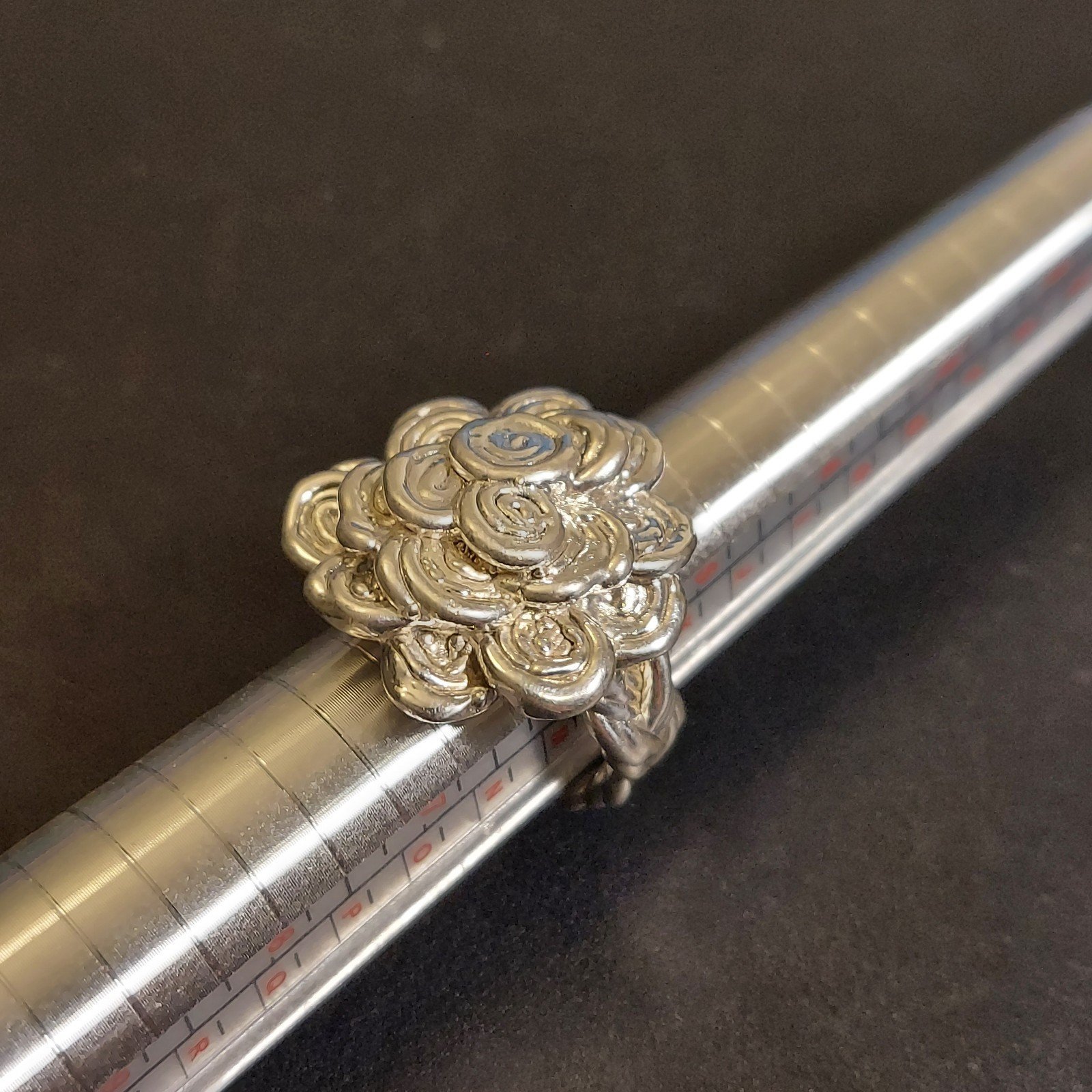 Vintage 925 Sterling Silver Bouquet of Flowers Hollow Ring Size 6.75 Israel