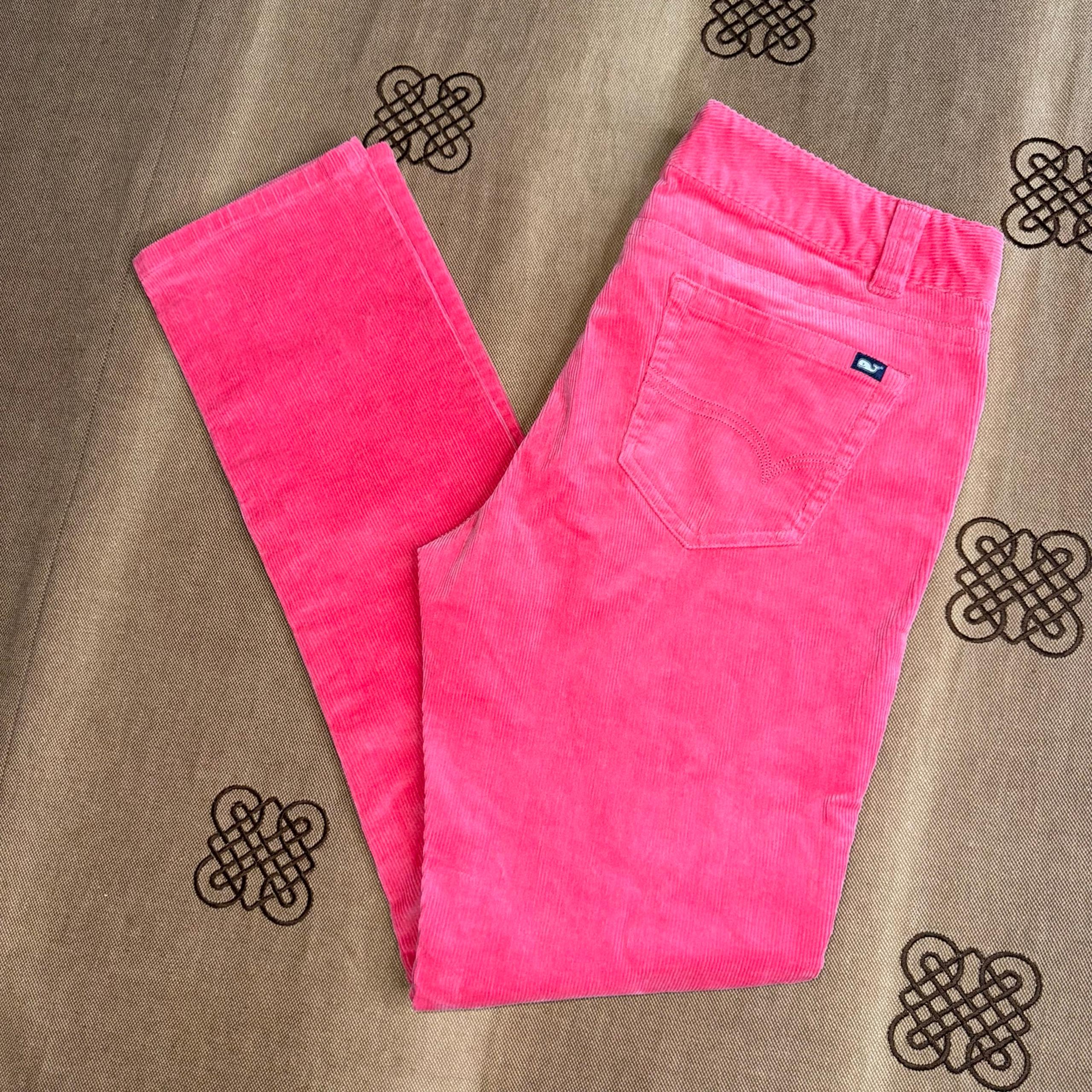 Vineyard Vines Women'S Corduroy Stretch Slim Leg Preppy Pants In Coral Pink