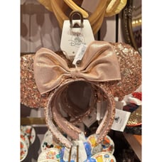 Disney Parks Ears ROSE GOLD Minnie Mouse Sequin Bow & Ears Headband NEW W TAGS