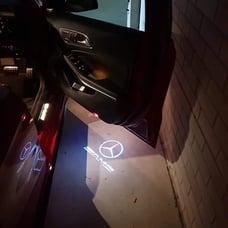 2PC Car Door Shadow Light Logo For Mercedes Benz C Class W204 2008-2014