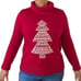Talbot Velvet Red White Christmas Tree Oversized Turtle Cowl Neck Sweater Size L